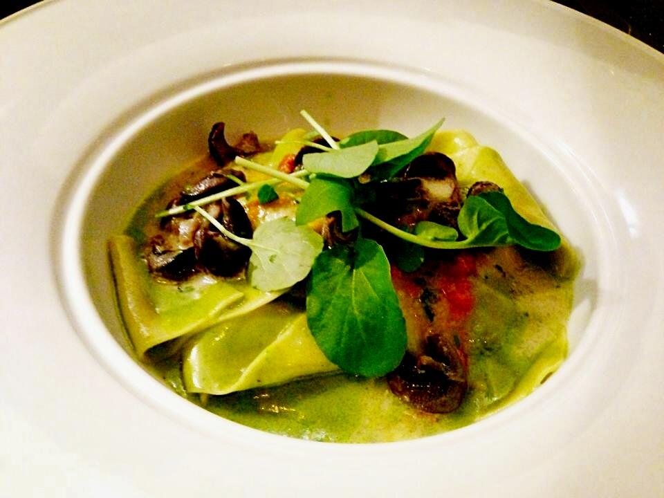 Pappardelle, Wild Burgundy Snails, Pesto, Garlic Emulsion, Sauce Vierge and Wild Watercress