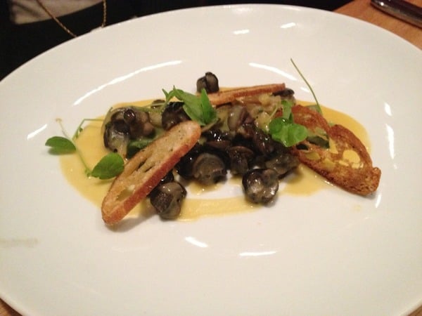 Burgundy Snails, White Bean, Spinach