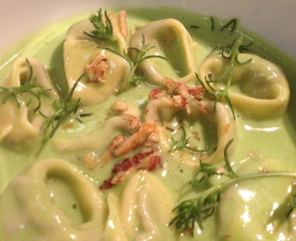 Wild Burgundy Snail Tortellini, Bourgogne Butter, Pecans & Saltwort